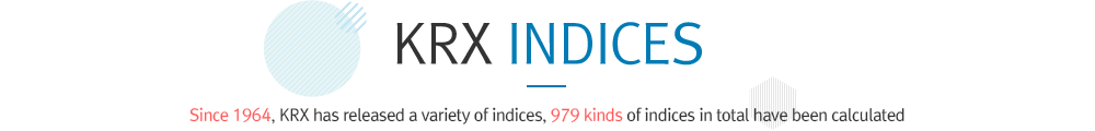 KRX INDICES - Since 1964, KRX has released a variety of indices; 979 kinds of indices in total have been calculated